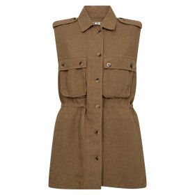 IVY COPENHAGEN - VIOLET LINEN SLEEVELESS JACKET | DESERT