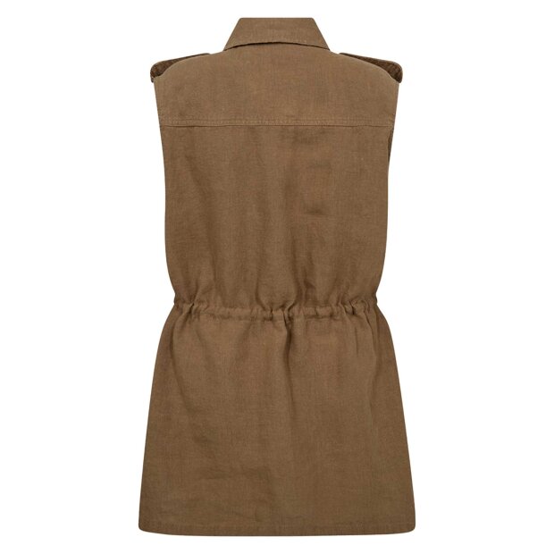 IVY COPENHAGEN - VIOLET LINEN SLEEVELESS JACKET | DESERT