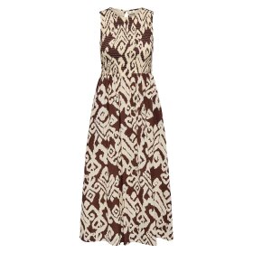 JDY - ALL-OVER DIEGO S/L SMOCK MIDI DRESS | CHOCOLATE TORTE