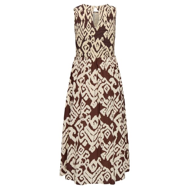JDY - ALL-OVER DIEGO S/L SMOCK MIDI DRESS | CHOCOLATE TORTE