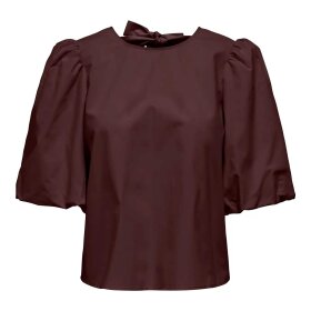 JDY - MONILA 2/4 TENCEL BOW TOP | COFFEE BEAN