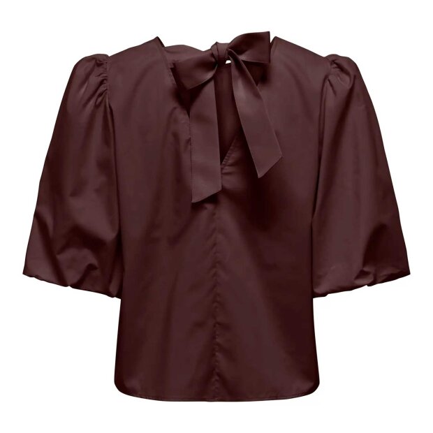 JDY - MONILA 2/4 TENCEL BOW TOP | COFFEE BEAN