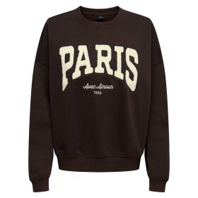 JDY - MESA L/S O-NECK EMB SWEAT | GANACHE
