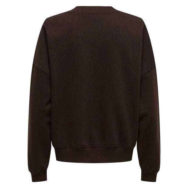 JDY - MESA L/S O-NECK EMB SWEAT | GANACHE