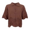 BLACK COLOUR - AGNETA LACE BLOUSE | ESPRESSO