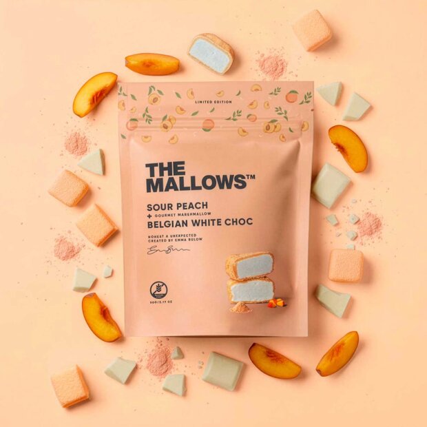 THE MALLOWS - SKUMFIDUSER SMALL 90G | SOUR PEACH/WHITE CHOC