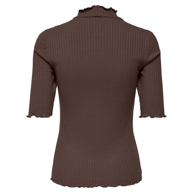 JDY - FRANSISKA 2/4 HI-NECK TOP | CHOCOLATE BROWN