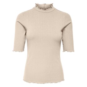 JDY - FRANSISKA 2/4 HI-NECK TOP | WHITECAP GRAY