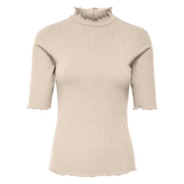 JDY - FRANSISKA 2/4 HI-NECK TOP | WHITECAP GRAY
