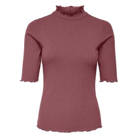JDY - FRANSISKA 2/4 HI-NECK TOP | ROSE BROWN