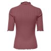 JDY - FRANSISKA 2/4 HI-NECK TOP | ROSE BROWN