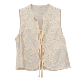HAVE ONE - GILET RICAMO VEST | BURRO