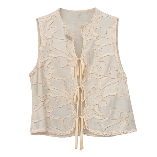 HAVE ONE - GILET RICAMO VEST | BURRO
