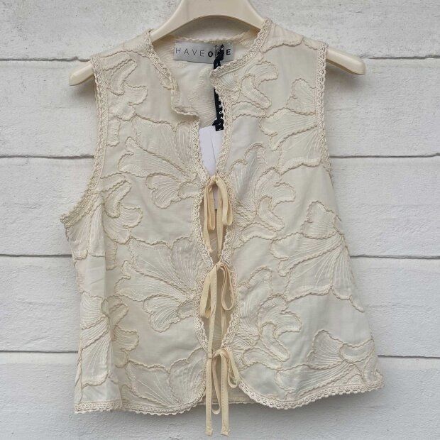 HAVE ONE - GILET RICAMO VEST | BURRO
