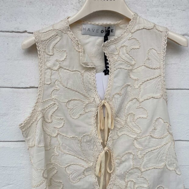 HAVE ONE - GILET RICAMO VEST | BURRO