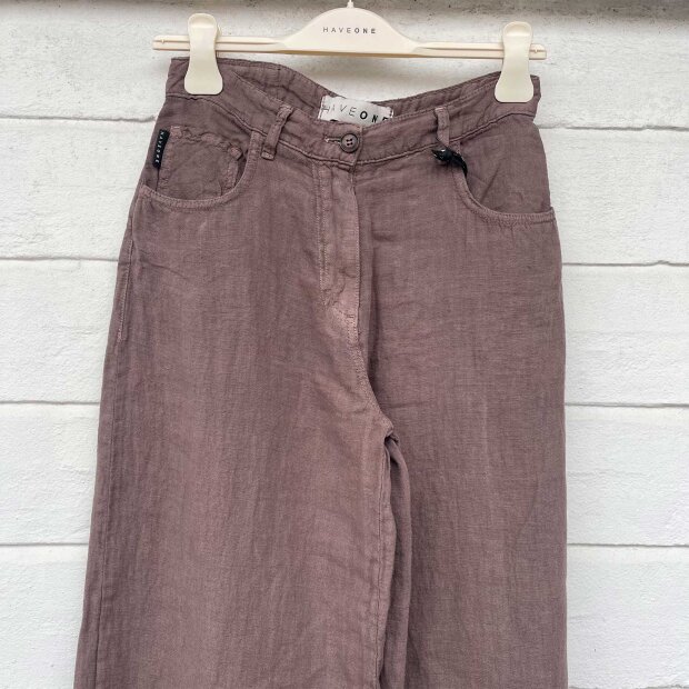 HAVE ONE - PANTALONE BELLA LINO 1 BUKSER | CIOCCOLATO