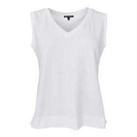 BLACK COLOUR - MAY V-NECK TOP | OFF WHITE