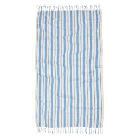 BECK SØNDERGAARD - STRIBLA COTTA TOWEL | REGATTA BLUE