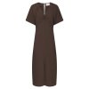 NEO NOIR - BOMBA STRUCTURE SOLID DRESS | DARK BROWN NEO NOIR - BOMBA STRUCTURE SOLID DRESS | DARK BROWN