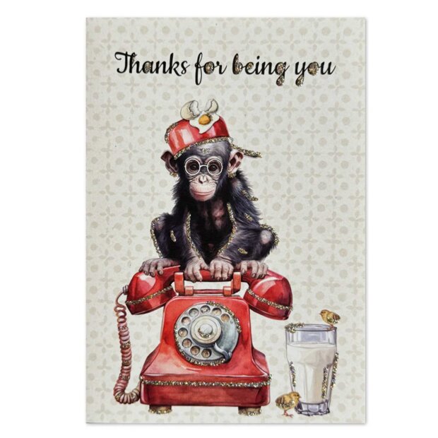 VANILLA FLY - LYKØNSKNINGSKORT | THANKS FOR BEING YOU - MONKEY