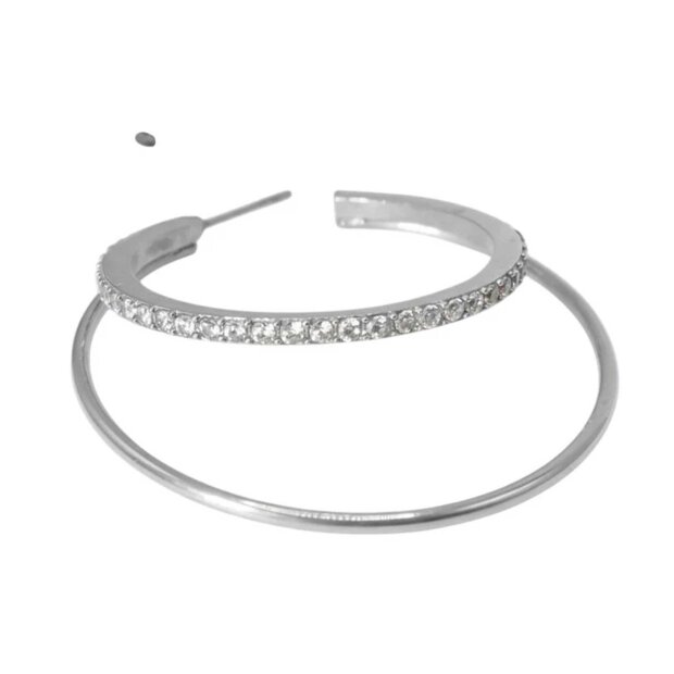 JANE KØNIG - DOUBLE OLYMPIA HOOP W/STONES | SØLV