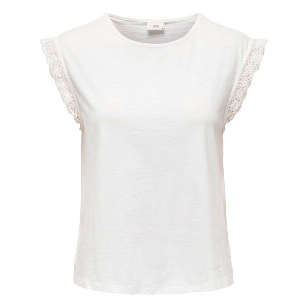 JDY - SALVA LIFE S/L CROCHET TOP | CLOUD DANCER