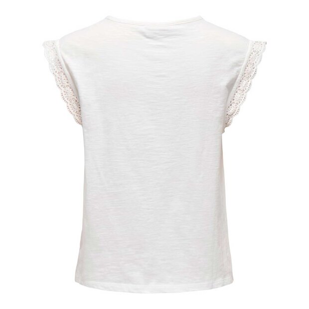 JDY - SALVA LIFE S/L CROCHET TOP | CLOUD DANCER
