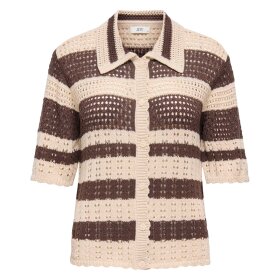 JDY - ROBIN 2/4 COLLAR KNIT CARDIGAN | SANDSHELL