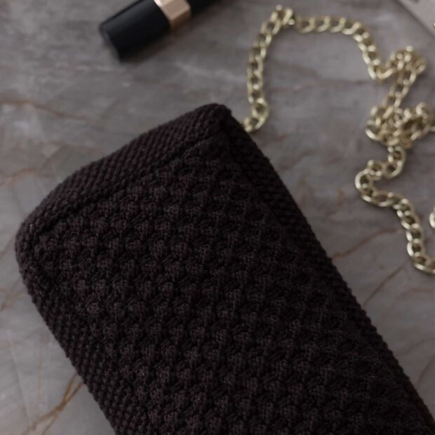 BY LOHN - KNITTED CLUTCH CROSSBODY CHAIN | CHOCLATE