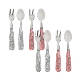 KONGES SLØJD - 8 PACK SPARKLY CUTLERY | SPARKLING BLUSH/SPARKLING BLUE