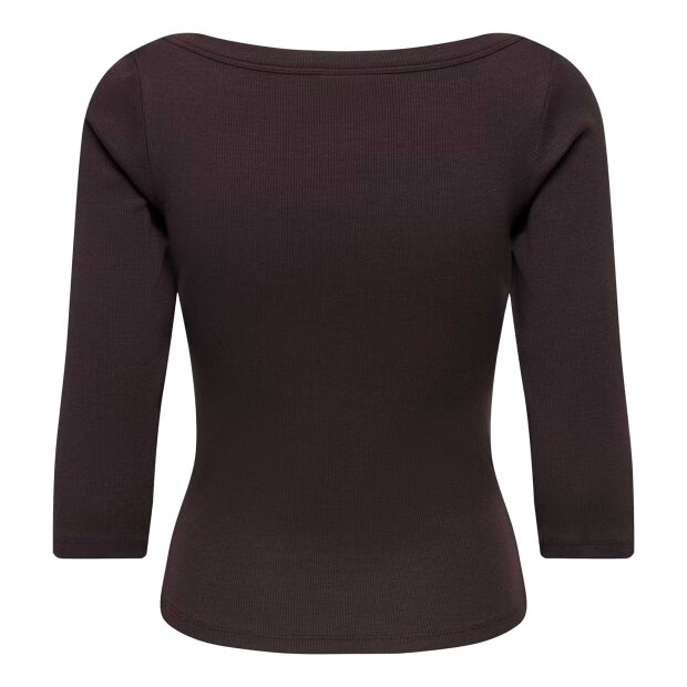 JDY - MALLI 3/4 BOATNECK BLUSE | CHOCOLATE BROWN