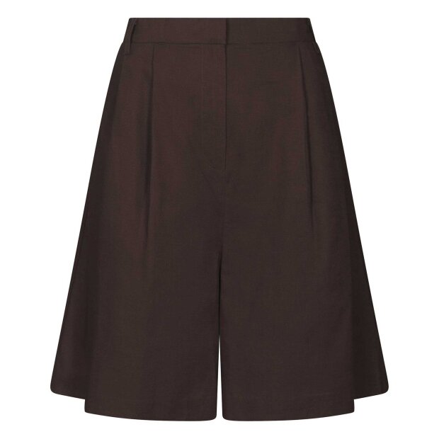 NEO NOIR - NIKA LINEN SHORTS | DARK BROWN