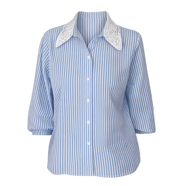 CONTINUE COPENHAGEN - NELLY STRIPE EMB SHIRT | BLUE STRIPE