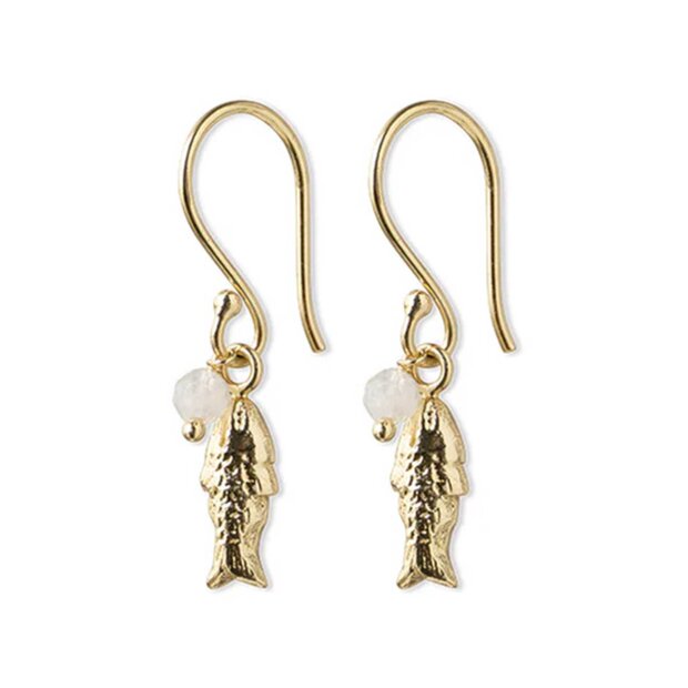 A BEAUTIFUL STORY - FREEDOM FISH MOONSTONE EARRING