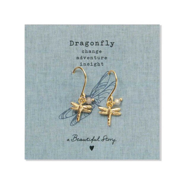 A BEAUTIFUL STORY - FREEDOM DRAGONFLY LABRADORITE EARRINGS