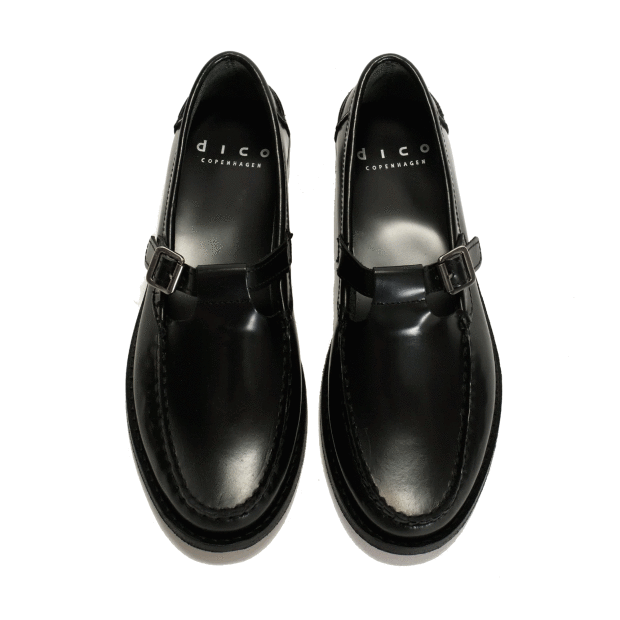 DICO Copenhagen - T-BAR LOAFER IN POLIDO LEATHER | BLACK