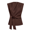 CO COUTURE - LUNA PLEAT TOP | DARK BROWN CO COUTURE - LUNA PLEAT TOP | DARK BROWN