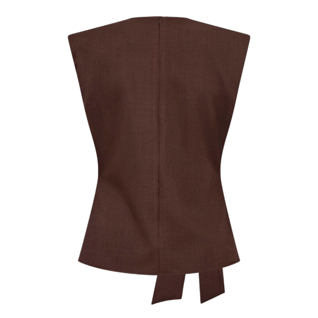 CO COUTURE - LUNA PLEAT TOP | DARK BROWN