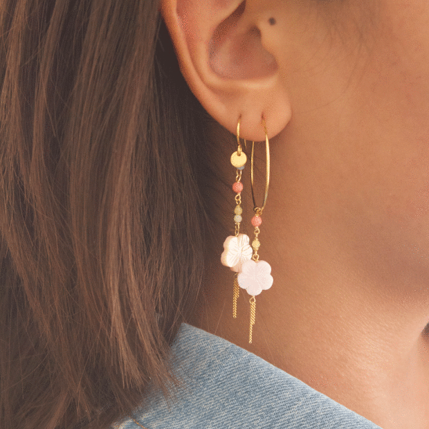STINE A - CHERRY BLOSSOM HOOP EARRING