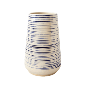 BORNHOLMS KERAMIKFABRIK - VASE MEDIUM | BLUE PINSTRIPE