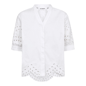 CO COUTURE - POPPY EMB. V-SHIRT | WHITE