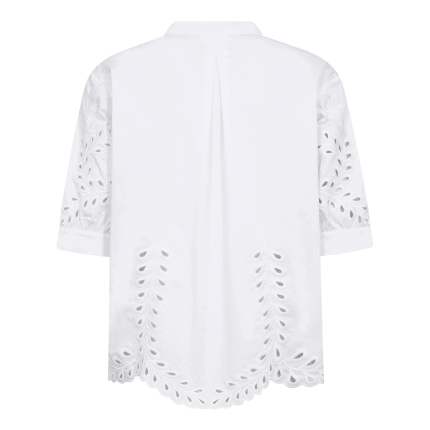 CO COUTURE - POPPY EMB. V-SHIRT | WHITE