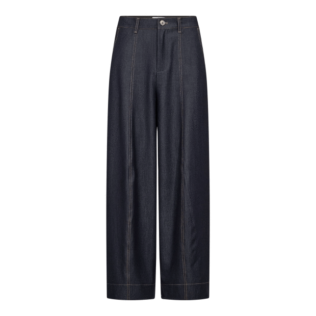 CO COUTURE - TERRY BARREL PANTS | NAVY DENIM