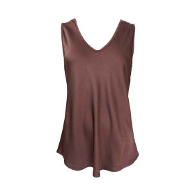 BLACK COLOUR - MABEL DOUBLE V-NECK TOP | COFFEE