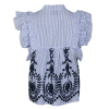 NEO NOIR - JAYLA STRIPE EMBROIDERY TOP | BLUE NEO NOIR - JAYLA STRIPE EMBROIDERY TOP | BLUE