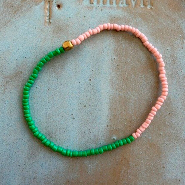 ANNAVII - ANA ARMBÅND | ROSA/GREEN