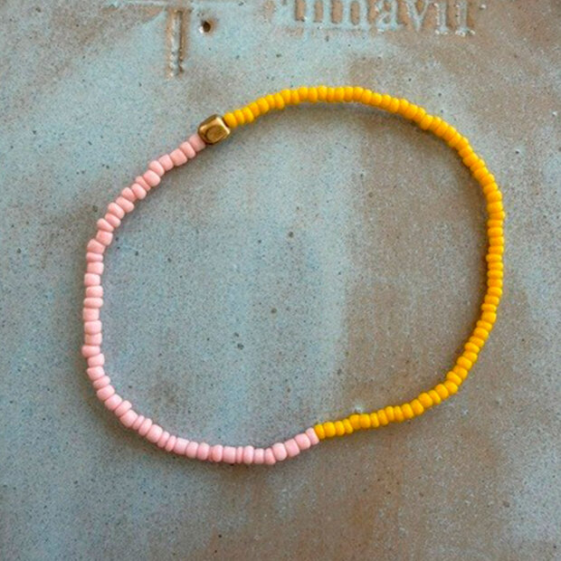 ANNAVII - ANA ARMBÅND | ROSA/YELLOW
