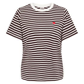 JDY - PISA S/S PRINT T-SHIRT | CLOUD DANCER/DARK BROWN
