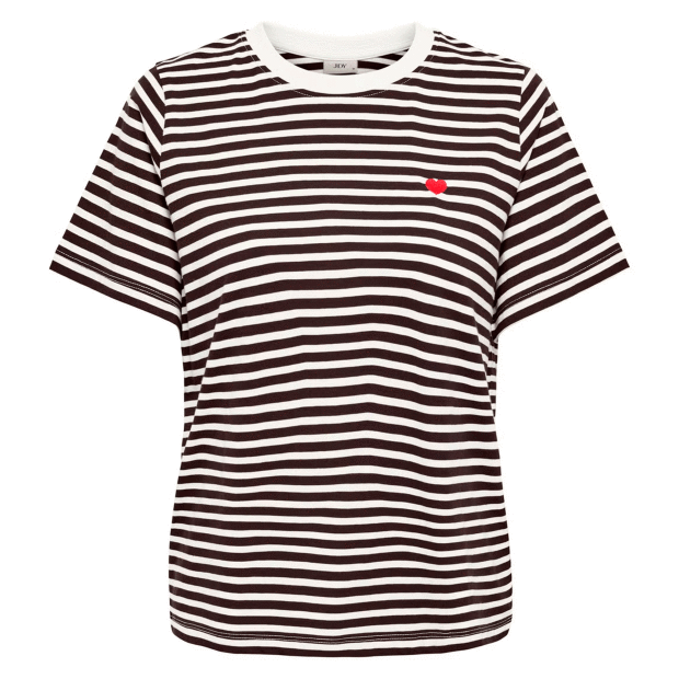 JDY - PISA S/S PRINT T-SHIRT | CLOUD DANCER/DARK BROWN