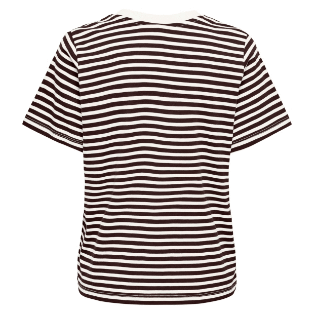 JDY - PISA S/S PRINT T-SHIRT | CLOUD DANCER/DARK BROWN